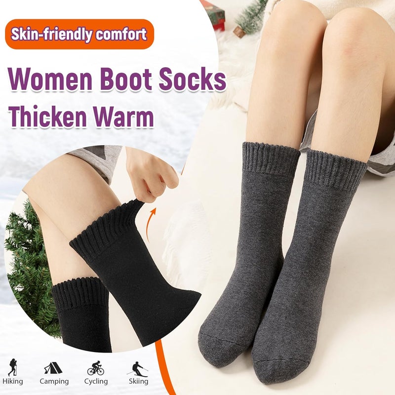 AMENLAN Store Women Heated Socks Ski Winter Thermal Hiking Snowboarding Thick Boot Insulated Socks 3 Pairs - Image 3